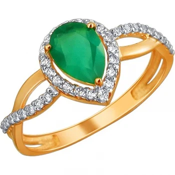 

Esthete ring with agate and cubic zirconia in red gold