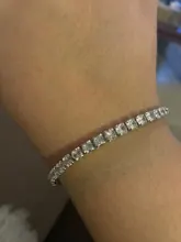 Pulsera de boda para hombre y mujer, de lujo, de 4mm, Circonia cúbica, Pulseras de tenis, cadena con diamantes de cristal, Color dorado y plateado