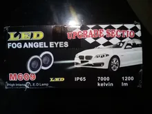 DRL Universal Car-Headlight-Lamp Fog-Lights Daytime Led Cob-Angel-Eyes 64mm 89mm 76mm