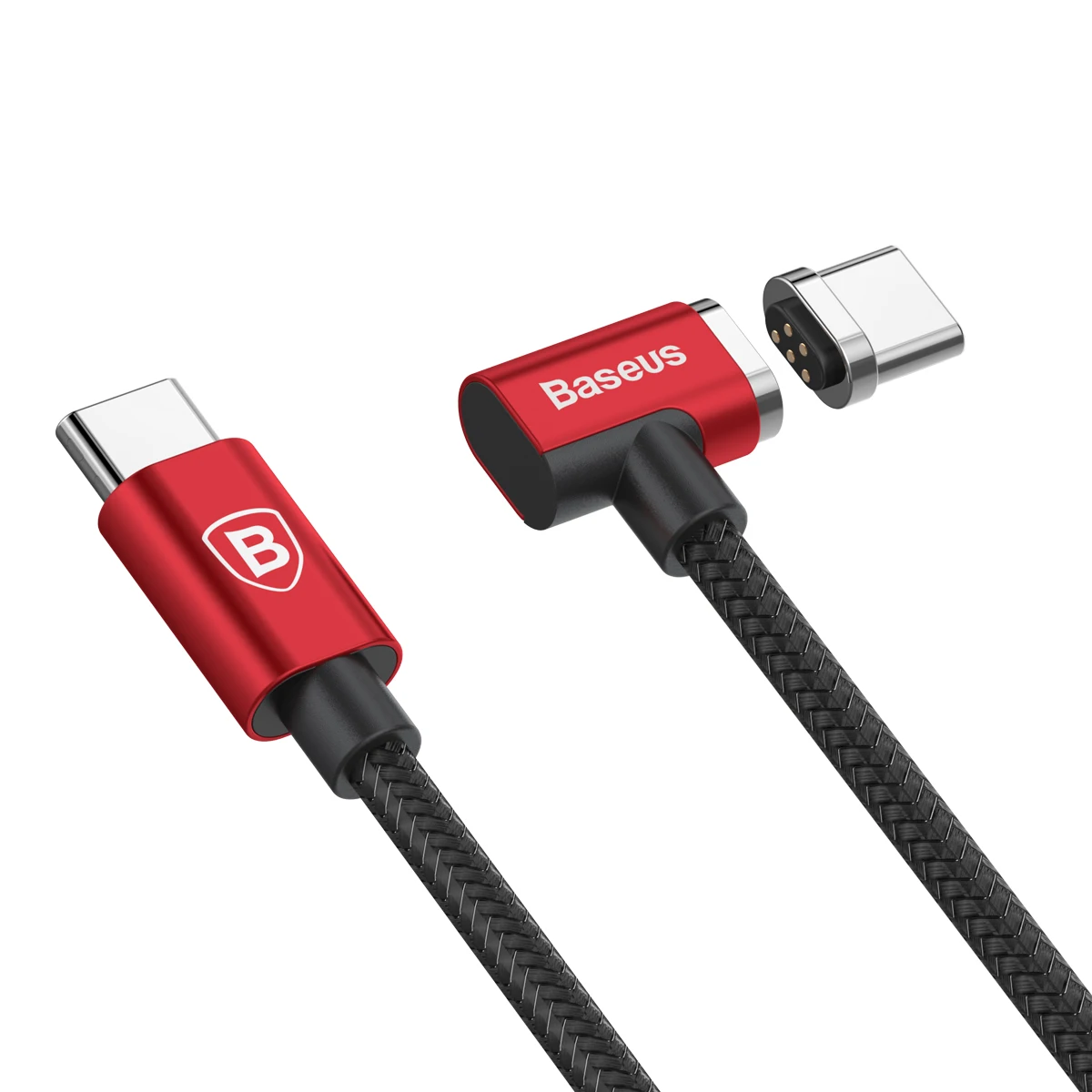 Магнитный кабель Baseus Magnet Type-C cable(Side insert) For Type-C 1.5M Крсный с черным