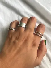 Conjunto de anillos circulares de Metal para mujer, Hiphop/Rock, accesorios de dedo abiertos, anillo de cola de Color plateado, regalo de joyería