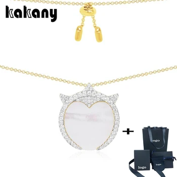 

KAKANY High Quality Luxury Brand Devil Pendant Necklace with Small Cubic Zirconia for Women's Golden Short Necklace Jewel Demon