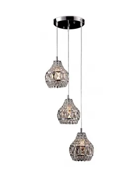 

Ceiling lamp. Pendant LIGHT BULBS E27 60W. METAL AND CRYSTAL. CHROME COLOR. Ref. 9101/3