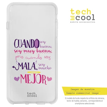

FunnyTech®Silicone Case skin cover for LG V40 ThinQ L Phrase funny "When I'm good" Transparent