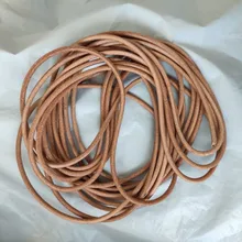 Cordón de cuero auténtico para pulsera, cordón redondo de 5 metros de Color Natural para collar, joyería, 1/1, 5, 2 y 3mm de diámetro