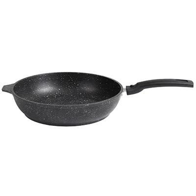 &quotMarble dark" frying pan Teflon д26см h6см removable handle made of heat-resistant plastic 16 5 cm (Russia) | Дом и сад
