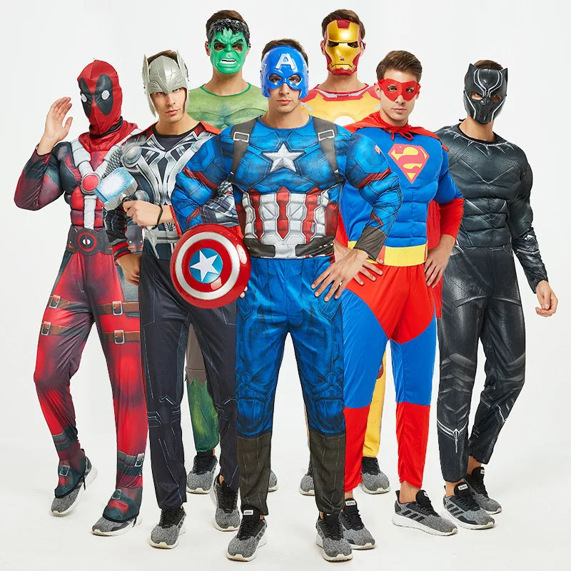 Vendita Calda Adulti Super Cool Tv & Movie Cosplay Muscle Tuta Superhreo Costumi Di Halloween Per Gli Uomini
