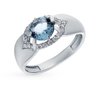 

Silver ring with crystals and cubic zirconia sunlight sample 925