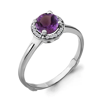 

Silver ring with amethyst