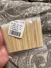 300 Uds mango corto de madera pequeño señaló cabezal con punta hisopo de algodón cejas tatuaje belleza maquillaje Color de uñas de costura dedicado sucio recoger
