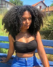 Extensión de pelo rizado Afro, 1-2-3-4, oferta de extensiones de cabello humano Remy, Color Natural, 100%, 8-20 pulgadas