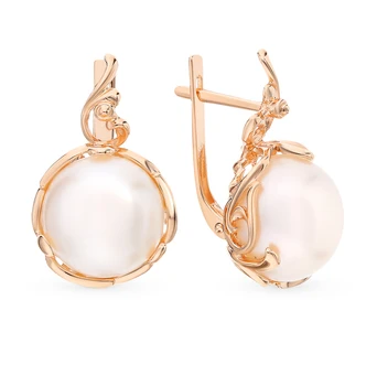

Gold earrings with pearls sunlight sample 585