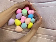 Puff en polvo cosmético para mujer, base de maquillaje esponja, belleza, herramientas y accesorios, forma de mezcla de gotas de agua, 1 ud.