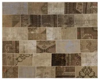 

Handmade Natural Vintage Anatolian Patchwork Area Rug 237x303 Cm-7'9''X9'11''