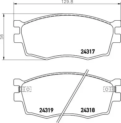 Колодки тормозные передние комплект HELLA 8DB355028401