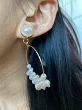 Pendientes largos con Clip y borlas para mujer, aretes de flor, accesorios de joyería delicada 2019