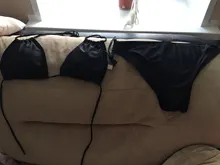 Bikini de realce de talla grande para mujer, de dos piezas de cintura alta traje de baño, conjunto de Bikini unicolor de Copa grande S-5XL