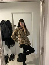 Blouse Shirts Tunic Spring Korean-Tops Oversized Boyfriend Plaid Flannel Street Junelove