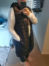 SEDUTMO-Chaqueta de plumón de talla grande 3XL para mujer, chaleco con capucha largo ultraligero, abrigo informal, Parkas delgadas ED913