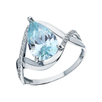 

Silver ring with amethyst, cubic zirconia and moon stones sunlight sample 925 test