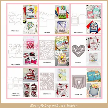 

Cloud Heart Gift Mailbox Pocket Tree Mountain Square Frame Metal Cutting Dies Make Box Scrapbook Craft Decorate Cards Hot Die