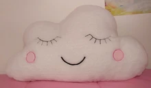 Almohada de felpa con forma de luna, Luna, estrella, nube, rosa, blanca, gris, Decoración para silla de habitación, cojín de asiento