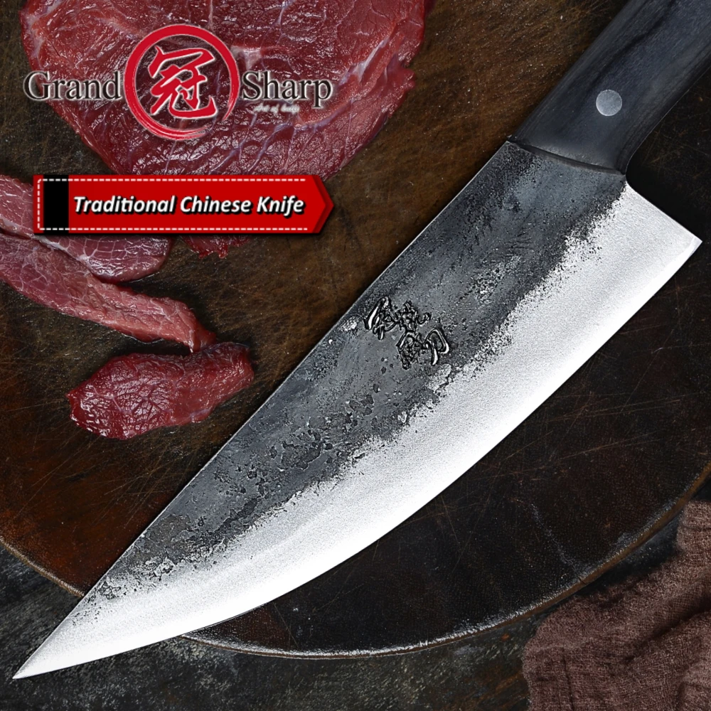 Китайский нож шеф повара ручной работы кованая сталь обвалка нарезка мясник