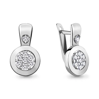 

AQUAMARINE earrings with cubic zirconia claim., 925 silver