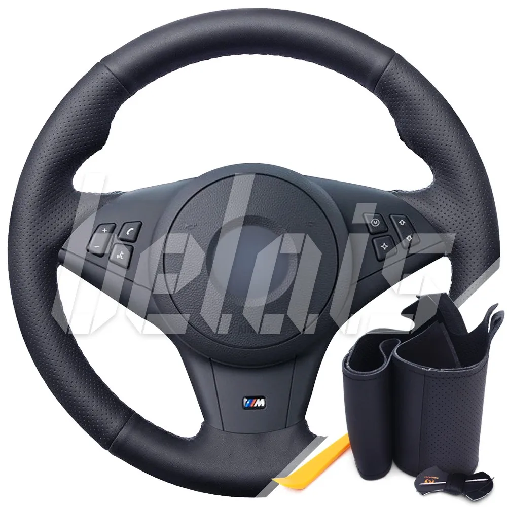 Braid on the steering wheel of экокожи BMW E61 (touring) 2004-2009G. A. (with выемками under fingers black) # kt-0243 |