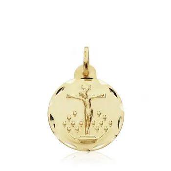 

Medal 18k gold Christ Lagoon Virgin Candelaria 18mm. [AA0031]