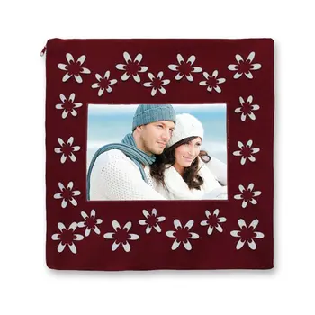 

Personalized Flower Pattern Burgundy Square Pillow Case