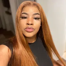 Peluca de cabello humano con encaje Frontal 13x6 para mujer, pelucas de cabello humano de color marrón prearrancado, brasileño, Remy, liso