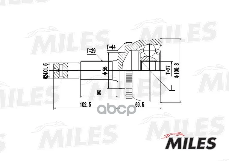 Шрус Nissan Maxima Iv A33 2.0-3.0 00-06 Нар. Abs Miles Ga20298 Miles арт. GA20298