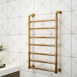 One Button Smart Control Golden Color Electric Heated Towel Rack (with electric plug) Europe Classic Style