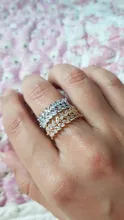 Anillo de compromiso de circonia cúbica para mujer, sortija de boda, zirconia, circonita, zirconita, Color rosa, dorado y plateado