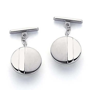 

Cufflinks 18k white gold round 15mm. Matte and shimmer [7225]