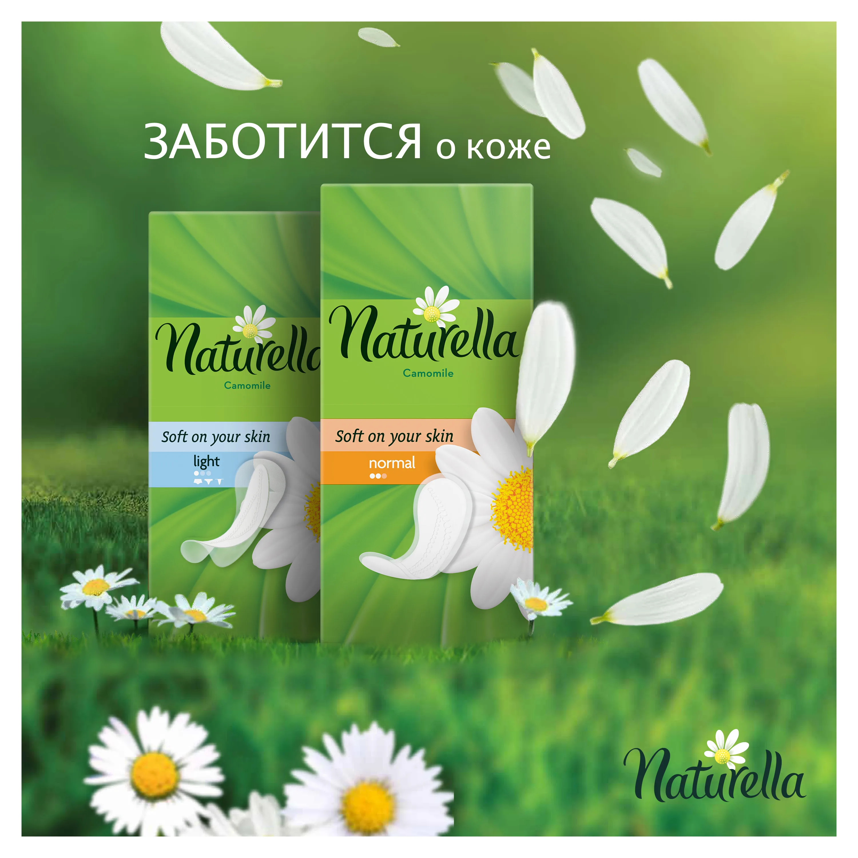 Женские ароматизированные ежедневные прокладки Naturella Light(с ароматом ромашки), 20 шт