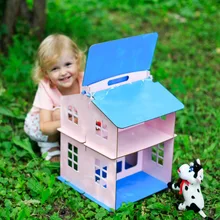 Домик кукольный фанерный 5 в 1 43х31х33 см