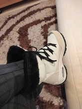 TUINANLE-Botas de nieve impermeables de media caña para mujer, botas cómodas con cordones, para invierno
