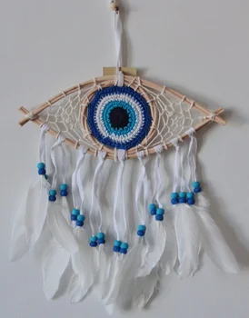 

Handmade Evil Eye Beaded Dream Catcher