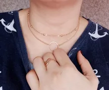 SUMENG-gargantilla moderna de dos capas para mujer, collar redondo, gargantilla de Color dorado, joyería para mujer 2021