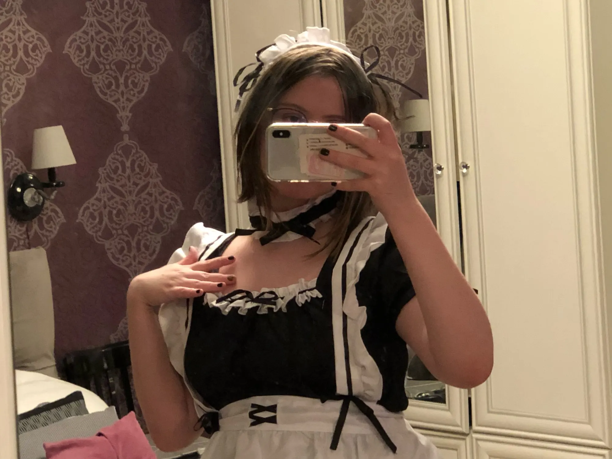 Söt Lolita Maid Animation Outfit Klänning Set