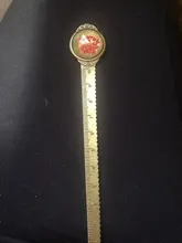 Marcador de libros redondo de bronce Retro creativo, regla de 10cm, gemas de cristal de flores coloridas de Metal Vintage como marcador de Página de Libro, 1 Uds.