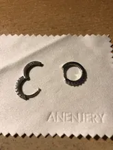 ANENJERY 925 de plata esterlina Simple circón de una sola fila pendientes para las mujeres brincos oorbellen pendientes de botón pendientes S-E14