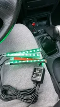 Tira de luces LED RGB con control remoto por voz para coche, diseño Interior, decorativa, Ambiental dinámico