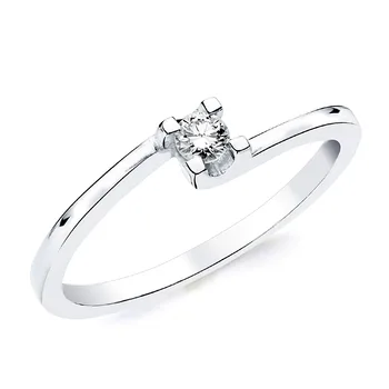 

Solitaire white gold 18k 1 sparkling diamond 0,100ct. [AB2832]