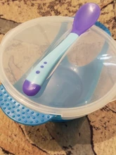 Tazón con ventosa para bebé, vajilla de aprendizaje para bebé, juego de cuencos, PP, detección de temperatura, alimentación de bebé, tazón, cuchara, platos