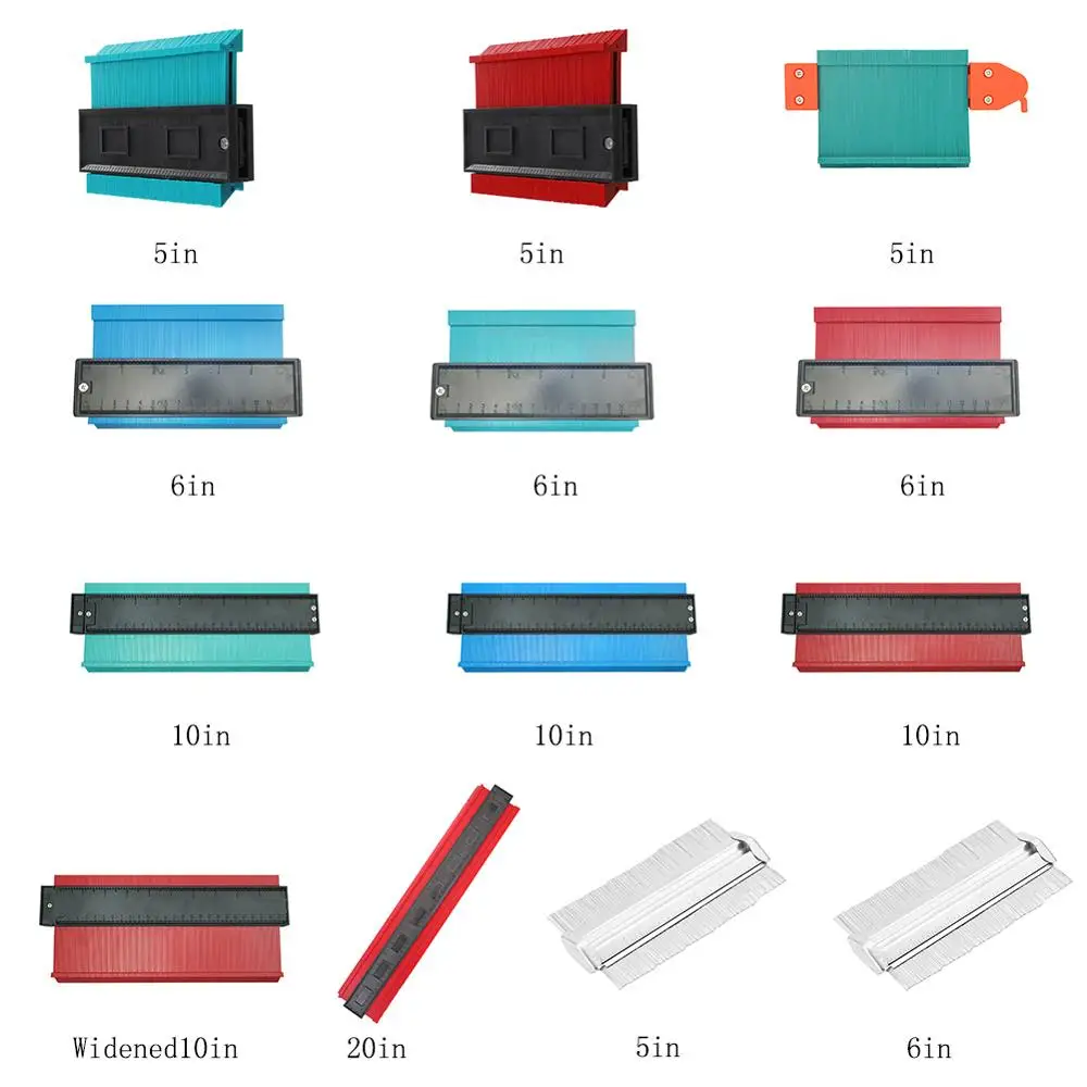  Contour Gauge 5/6/10inch Plastic Profile Copy Gauge Irregular Shaper Profile Ruler Gauge Duplicator