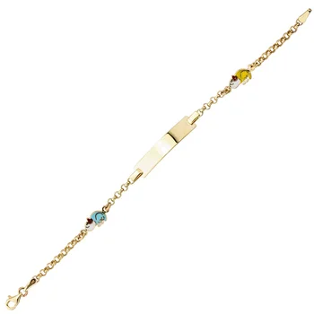 

Duck Figured Name Rewritable Platter Gold Child Bracelet 04-650-1000192