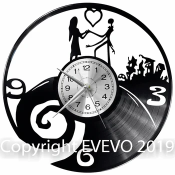 

Jack Skellington Wall Clock Vinyl Vinyl Record Retro Clock Handmade Vintage Gift Style Room Home Decorations Great Gift Clock
